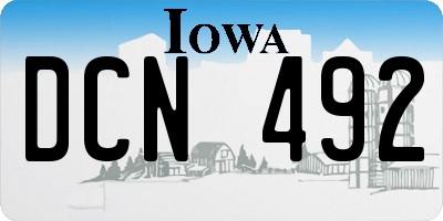 IA license plate DCN492