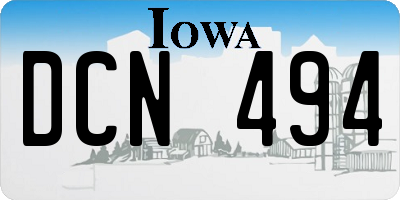 IA license plate DCN494