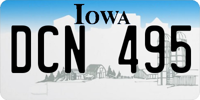 IA license plate DCN495