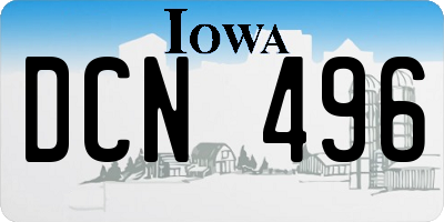 IA license plate DCN496