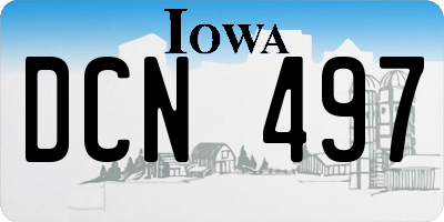 IA license plate DCN497