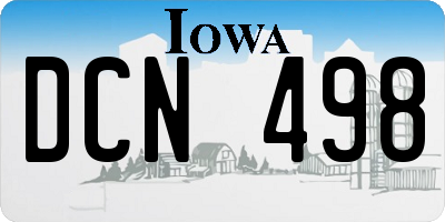 IA license plate DCN498