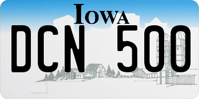 IA license plate DCN500