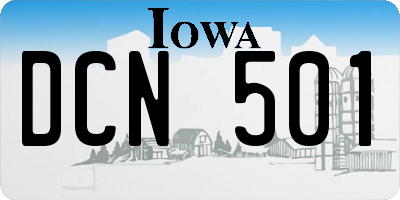 IA license plate DCN501