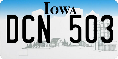 IA license plate DCN503