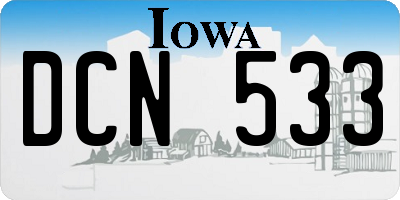 IA license plate DCN533