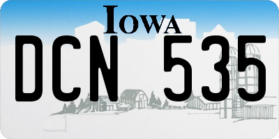 IA license plate DCN535