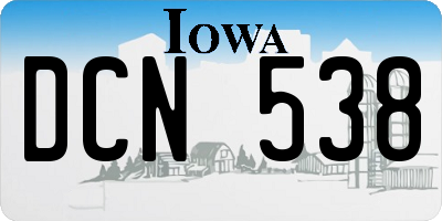 IA license plate DCN538