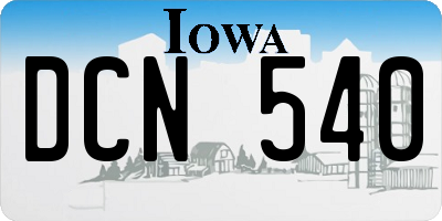 IA license plate DCN540