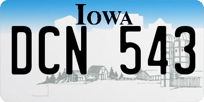 IA license plate DCN543