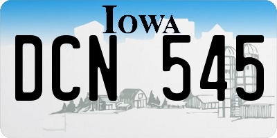 IA license plate DCN545