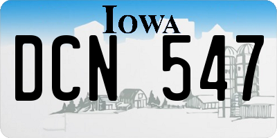 IA license plate DCN547