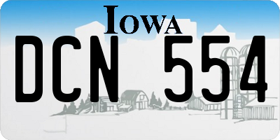 IA license plate DCN554