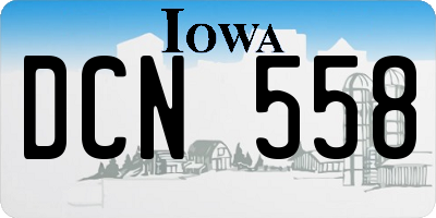IA license plate DCN558
