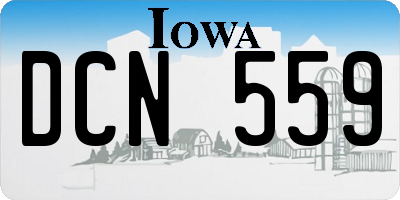IA license plate DCN559