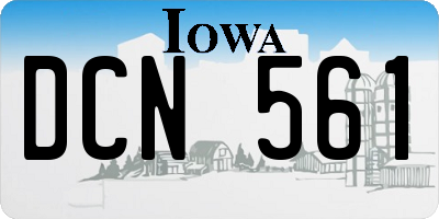 IA license plate DCN561