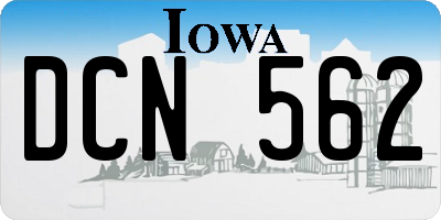 IA license plate DCN562