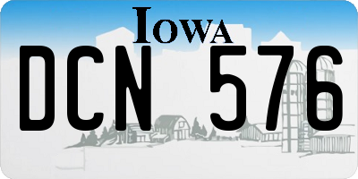 IA license plate DCN576