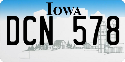 IA license plate DCN578