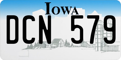 IA license plate DCN579