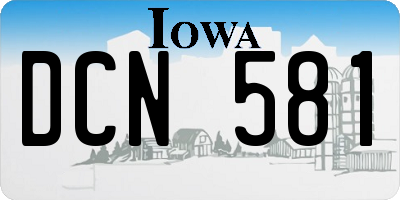 IA license plate DCN581