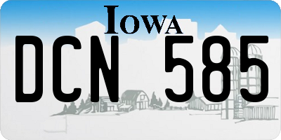 IA license plate DCN585