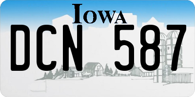IA license plate DCN587