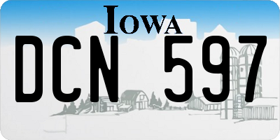 IA license plate DCN597