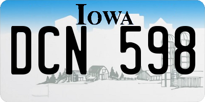 IA license plate DCN598