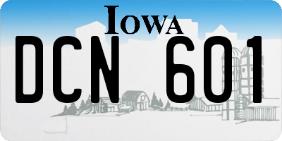 IA license plate DCN601