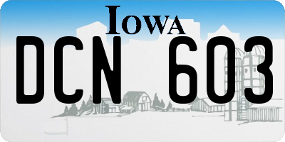 IA license plate DCN603