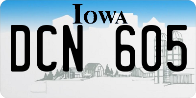IA license plate DCN605