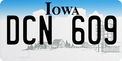IA license plate DCN609
