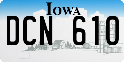 IA license plate DCN610