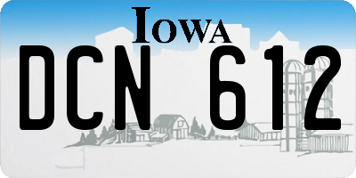 IA license plate DCN612