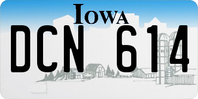 IA license plate DCN614