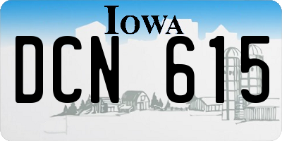 IA license plate DCN615