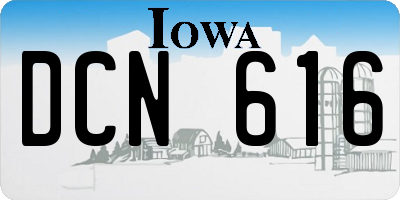 IA license plate DCN616