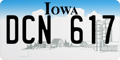 IA license plate DCN617