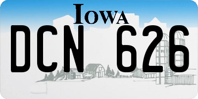 IA license plate DCN626