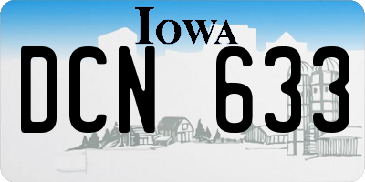 IA license plate DCN633