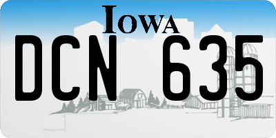 IA license plate DCN635