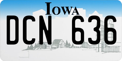 IA license plate DCN636