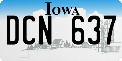 IA license plate DCN637
