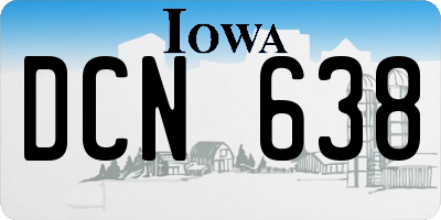 IA license plate DCN638