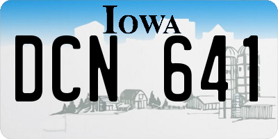 IA license plate DCN641