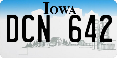 IA license plate DCN642
