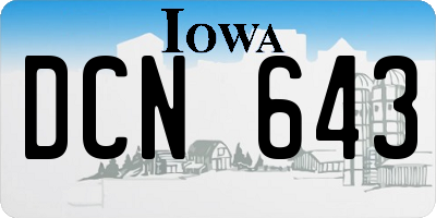 IA license plate DCN643