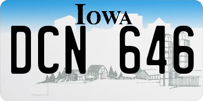 IA license plate DCN646