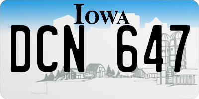 IA license plate DCN647